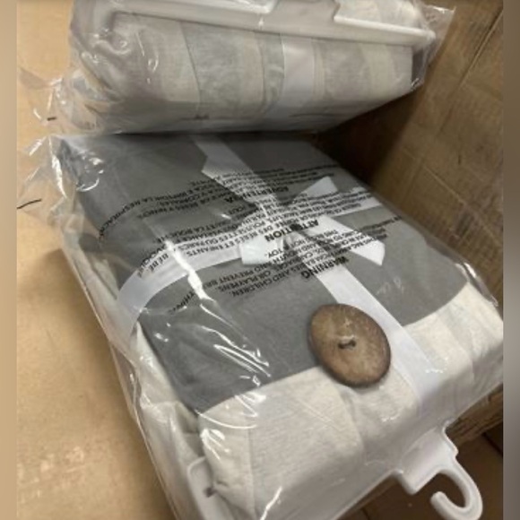 Lush Decor Linen Button 100 Percent Lined Blackout Window 2 Curtain Panels - Picture 6 of 7